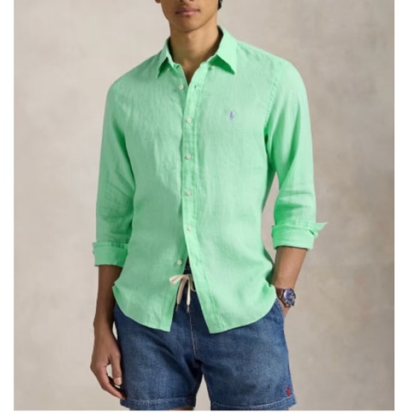 Ralph Lauren Classic Fit Linen Shirt XL – Aqua Verde - Picture 1 of 12
